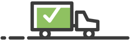 Delivery truck icon with checkmark